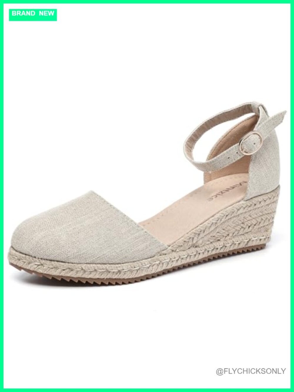 Women's Closed Toe Canvas Espadrille Wedge Sandals Ankle Strap